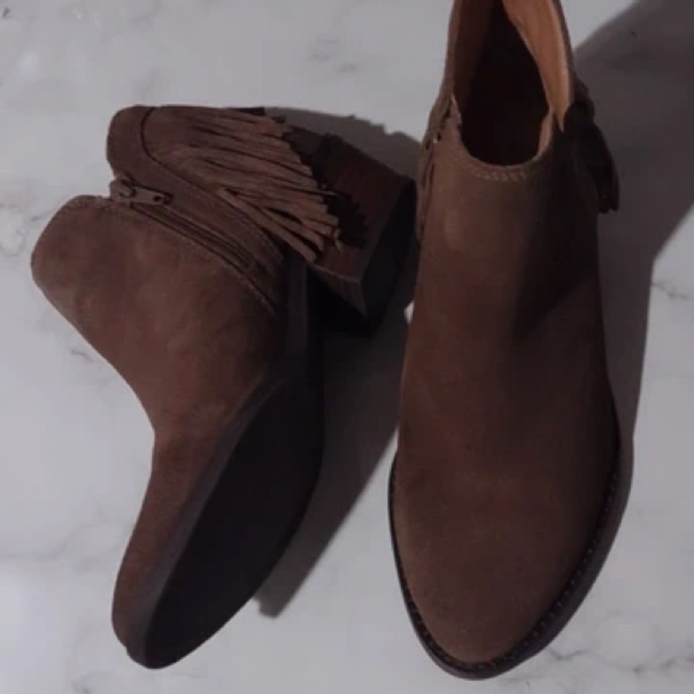 Lucky Brand Brown Suede Heeled Boots
